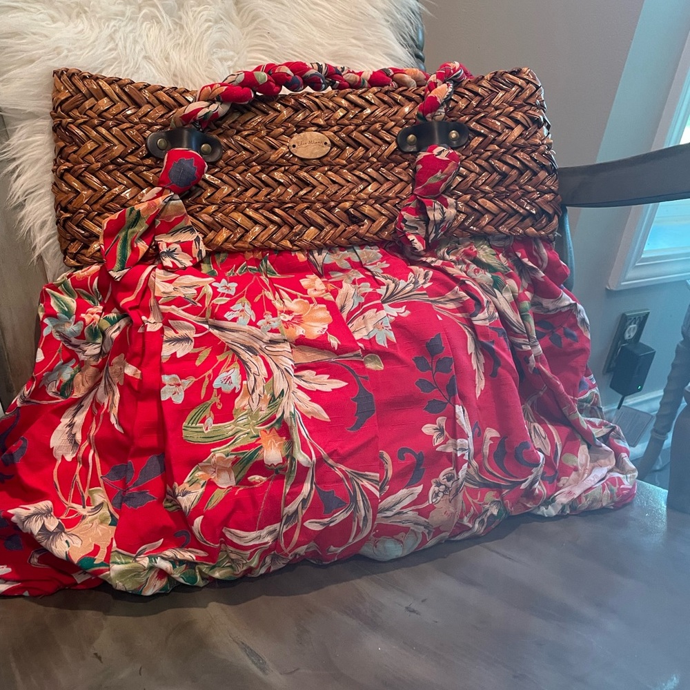 Make a Statement with Our Vintage Blue Miami Weaved Satchel Purse